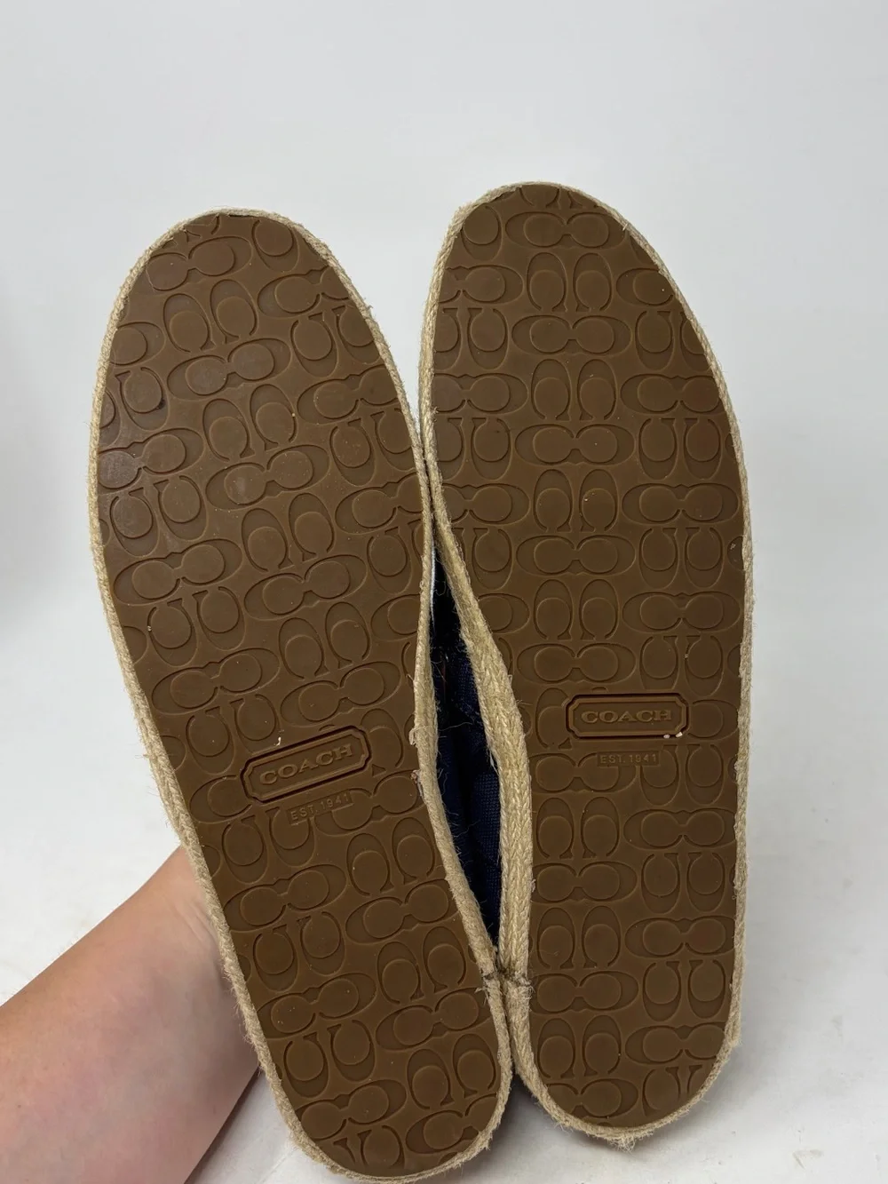 Coach Mellow Signature Jacquard Logo Espadrilles Flats Size 8.5